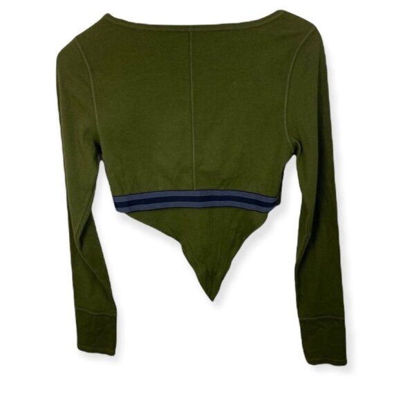 NWT Free People Dance New Wave Green Crop Top Size Medium Boho Revolve Gymnastic - Picture 4 of 12